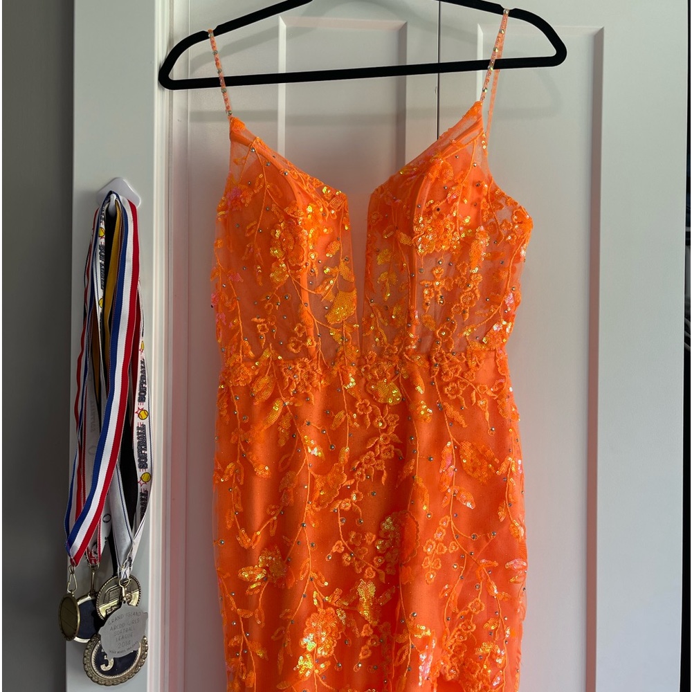 Orange prom dress Cinderella divine